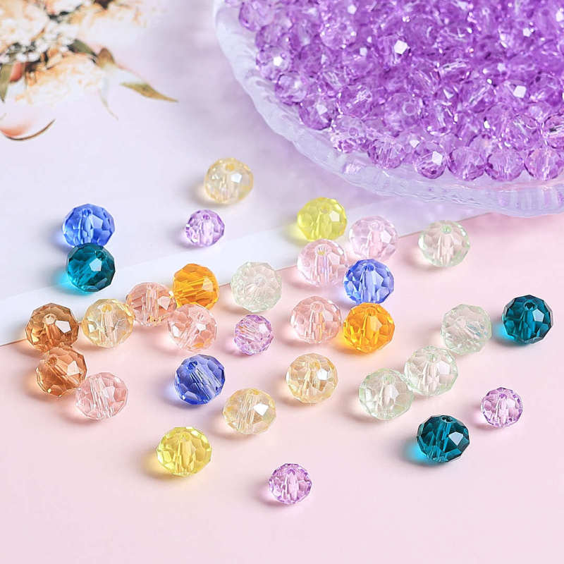 High-Quality Imitation Crystal Faceted Wheel Beads Loose Beads Handmade DIY Bracelet Necklace Beading Material Jewelry Accessories Wholesale