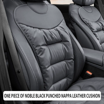 Popular Car Seat Cushion, Breathable | Seat cushion, seat cover - noble-black-nappa-perforated-breathable-back-cushion-1-piece