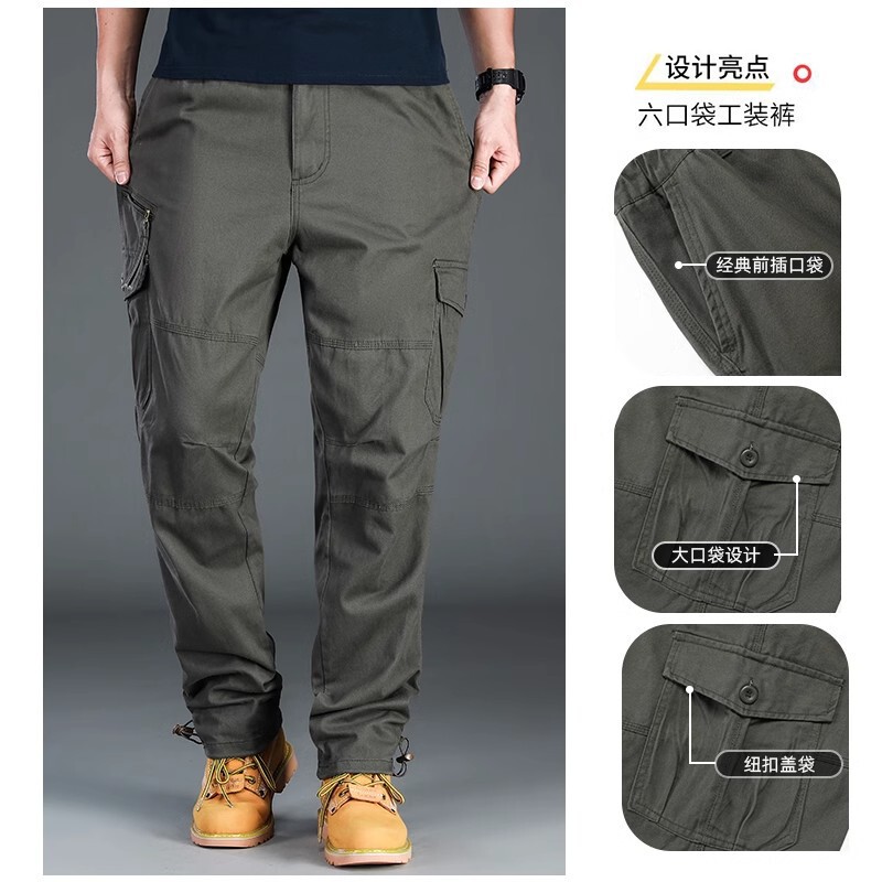 American Style Overalls Men's Loose High Waist plus size Casual Pants Thickened Tactical Pants Multi-Pocket Wear-Resistant Trousers American Style Overalls Men's Loose High Waist plus size Casual Pants Thickened Tactical Pants Multi-Pocket Wear-Resistant Trousers