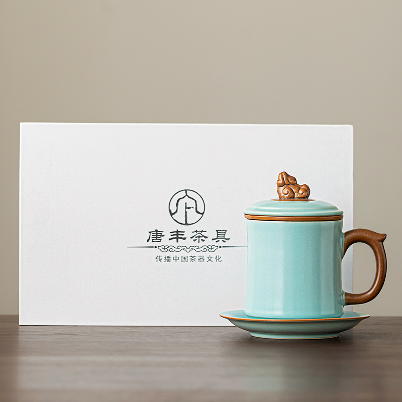 Tianqing Pixiu office cup four-piece set (gift box) 138