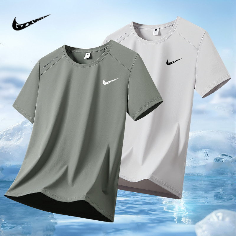New high-quality men's short-sleeve t-shirt for summer, ice silk quick-dry men's summer clothing, stylish sports shirt with regular shoulders New high-quality men's short-sleeve t-shirt for summer, ice silk quick-dry men's summer clothing, stylish sports shirt with regular shoulders