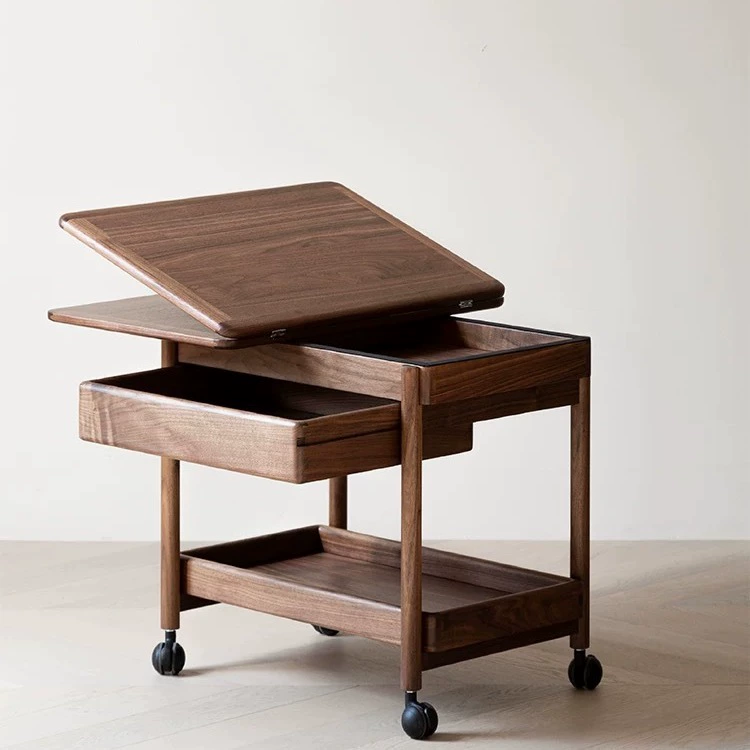 Бытовая съемная маленькая тележка гостиная маленький журнальный столик белый воск маленький квартира складной рабочий стол сетка красная тележка