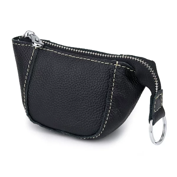 Genuine Leather Coin Purse Lipstick Cosmetics Bag 2025 New Fashion Cowhide Zipper Small Handbag Key Ring Key Bag Trendy