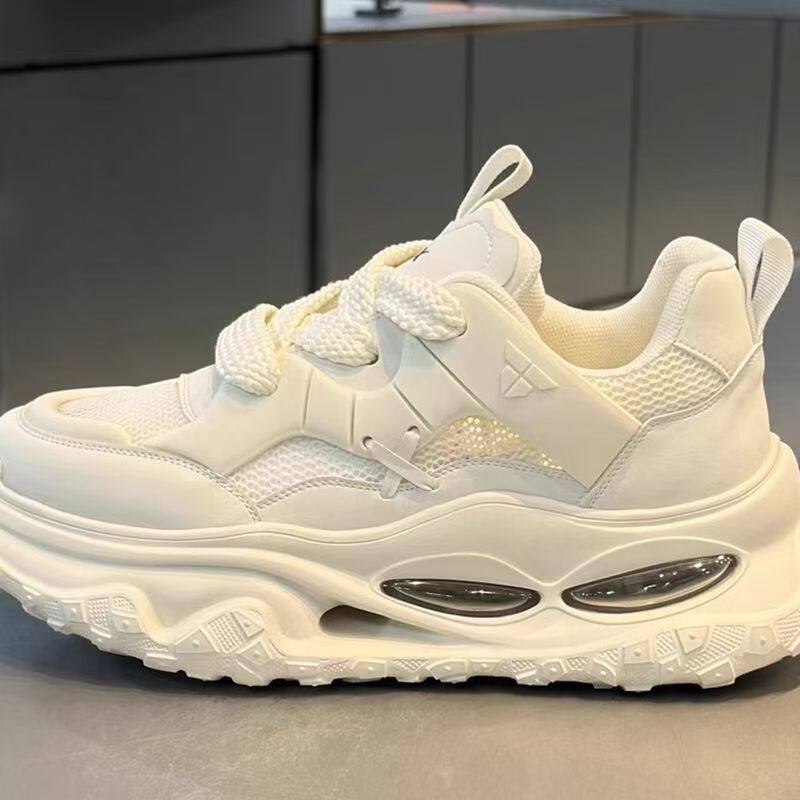 Giày thể thao nam lưới thoáng khí đế dày 3 cm kiểu sneaker năng động — YC512 màu trắng, YC512 màu đen chi tiết 7