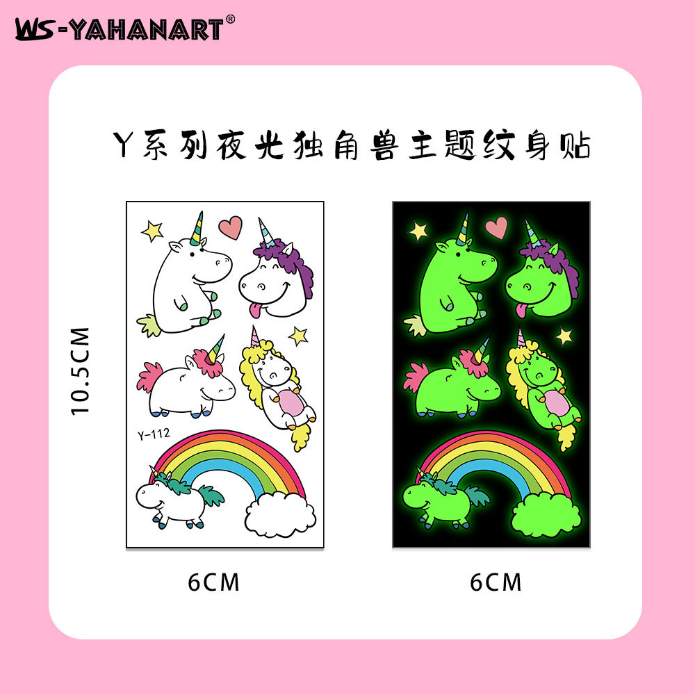 Tatuajes Temporales Luminosos para Niños Impermeables de Papel de Transferencia para Fiestas