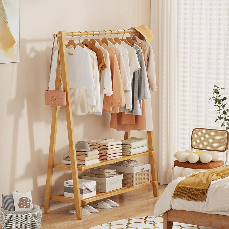 Напольная Вешалка из массива дерева для дома и спальни, внутренняя вешалка для одежды, вешалка для одежды, многофункциональная складная вешалка для хранения