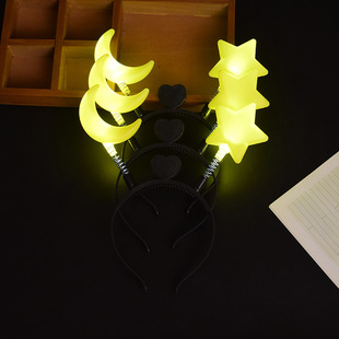 Children's Day Party Lights, Decorative Atmosphere Props, Glowing Stars and Moon Headbands, Star and Moon Headbands, Hairpins