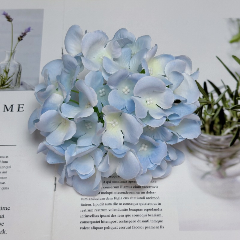 Simulación de 45 piezas de hortenida 15CM flores decorativas para el hogar arreglos de flores decorativos de boda tela de seda transfronteriza adornos falsos flores al por mayor