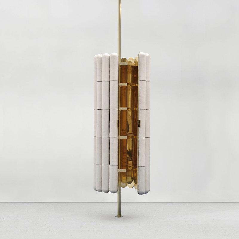 Light Luxury Creative Stainless Steel Wine Cabinet Modern Designer High-End Hotel House Household Column Storage Display Cabinet