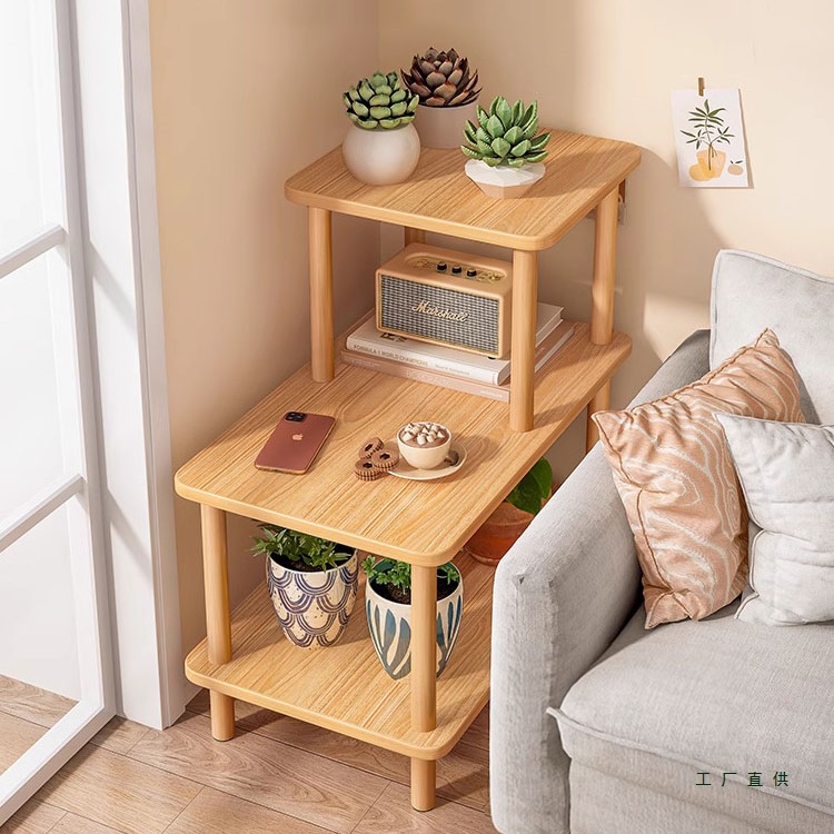 Sofa Side Storage Rack Side Cabinet Small Square Table Living Room Home Coffee Table Bedroom Bedside Table Rental House Flower Stand
