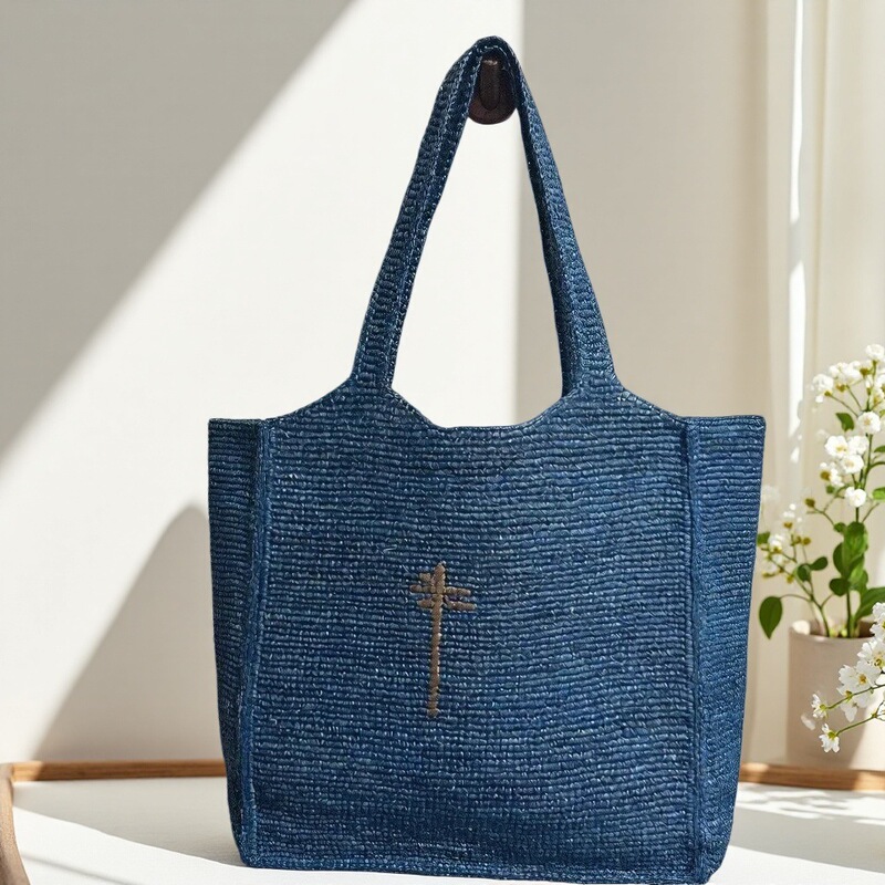 Japanese-Style Summer New Large-Capacity Shopping Bag Versatile Tote Bag Straw Beach Bag Simple Shoulder Underarm Women's Bag