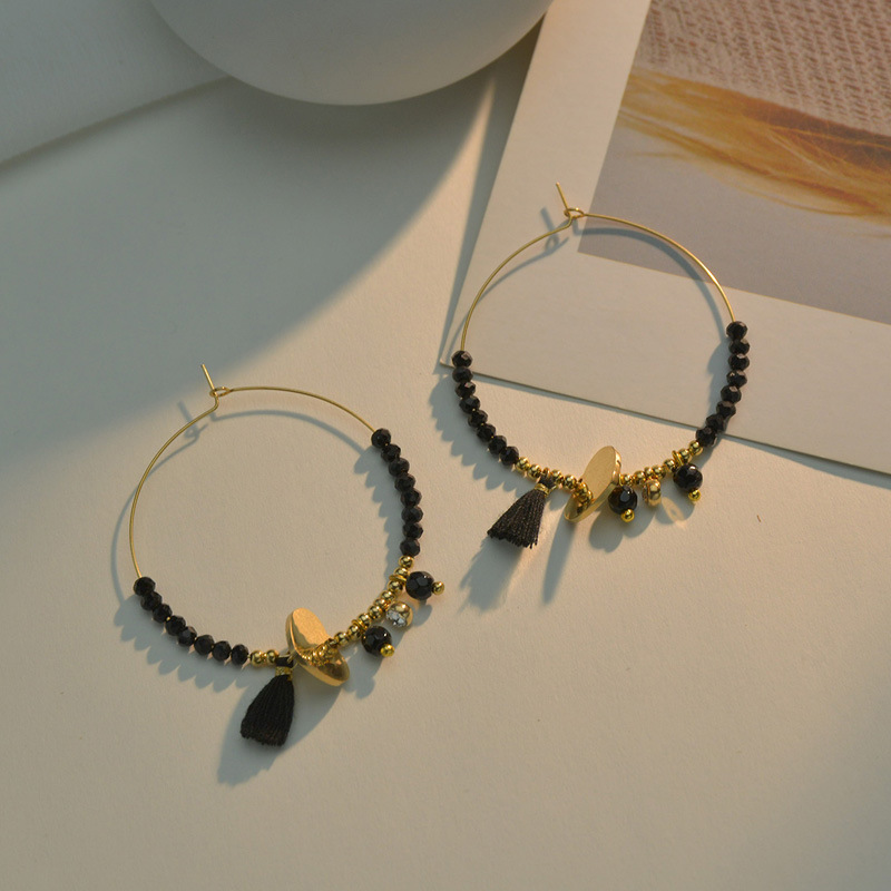 Nihaojewelry Mode Boucles D&#39;oreilles Rondes En Acier Titane Bijoux En Gros display picture 12