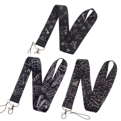 Mathematical Physics World Paper Plane Cartoon Phone Lanyard ID Card Camera Necklace Key Chain U Disk Accessories