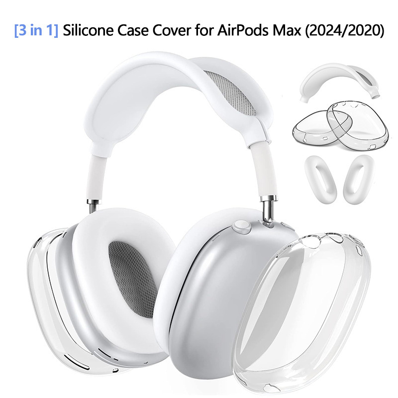 Suitable for AirPods Max Earphone Case, Head-Mounted Protective Cover, Apple Max2 Silicone Tpu Three-Piece Set Suitable for AirPods Max Earphone Case, Head-Mounted Protective Cover, Apple Max2 Silicone Tpu Three-Piece Set