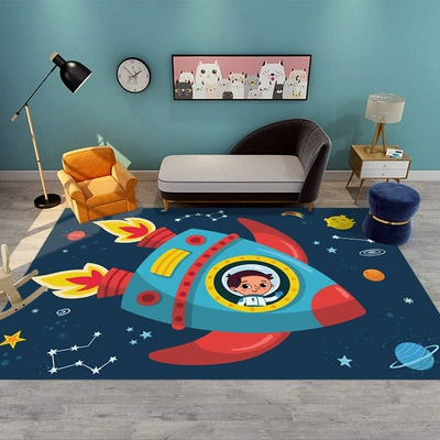 Avtomobil döşəmə paspasları Stain-Resistant Washable Crystal Velvet Carpet - rocket-5080cm-crystal-velvet
