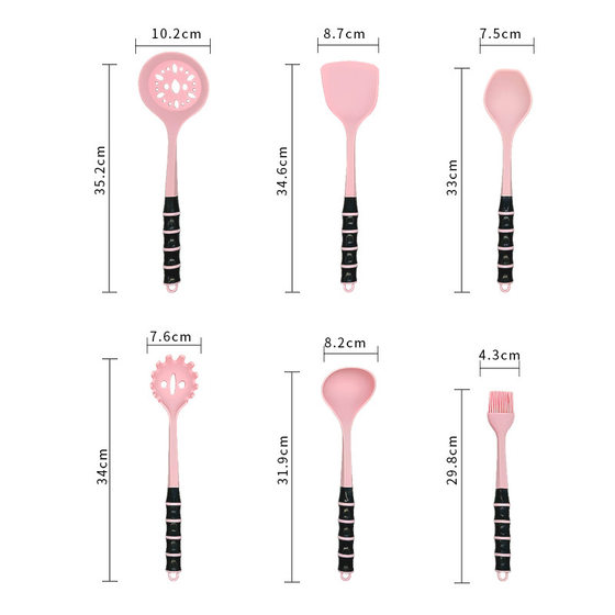 Silicone Kitchenware 6-piece Set Household Non-stick Cooking Spoon and Shovel Combination suit High Temperature Resistant Silicone Shovel