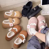 Новые плоские подошвы сладкие хлопковые тянущиеся мультяшные котики коготь Velcro носить ежедневно лениво в осень и зиму