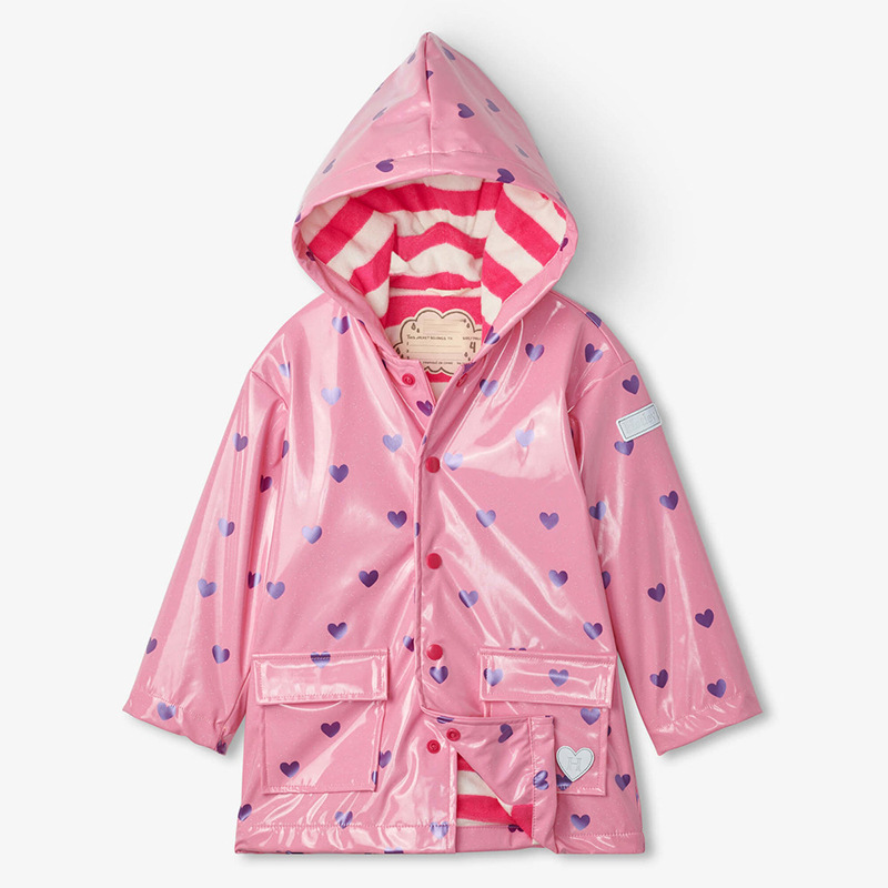 Children's Raincoat Pu Full-Print Jacket Rainproof Outerwear Cartoon Fleece-Lined European and American Style Leather Baby Raincoat