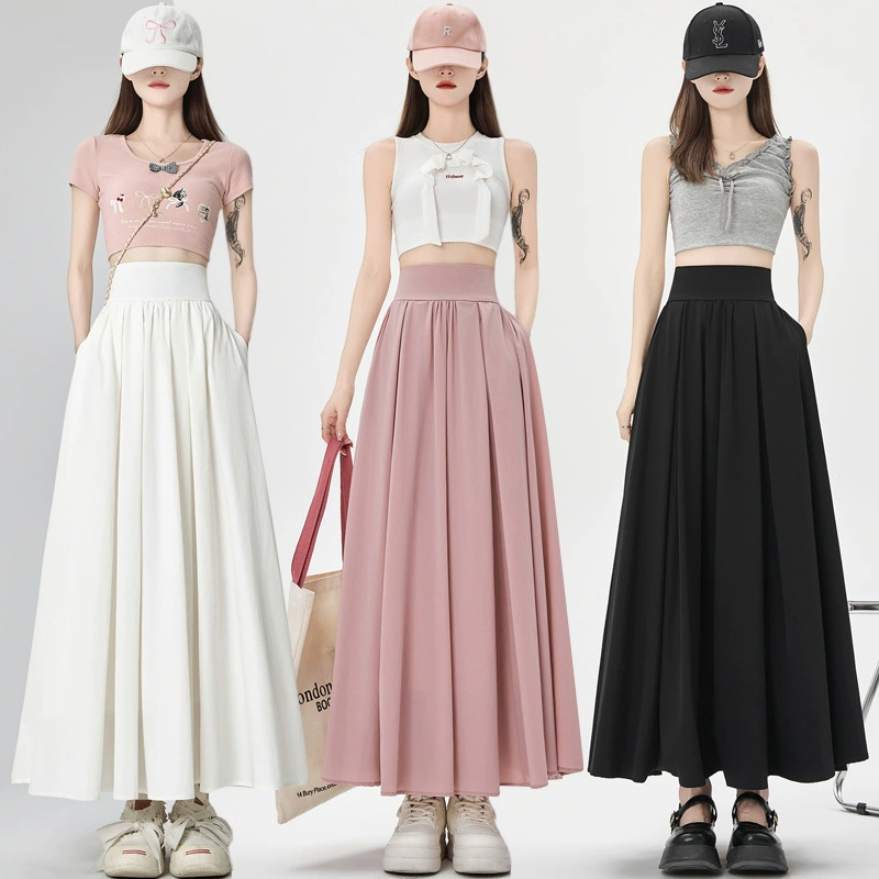 Реалистичная розовая юбка с высокой талией