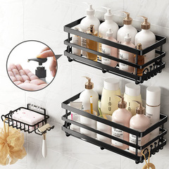 跨境衛生間置物架方形免打孔浴室架壁掛式洗手間洗漱用品收納架子