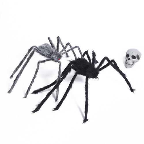 Halloween spider decoration props, ghost festival pranks, glowing simulated plush spider, escape room, haunted house venue decoration