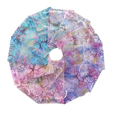 炫彩燙金紗袋現貨批發歐根紗喜糖抽繩束口袋7*9 印logo禮品網紗袋