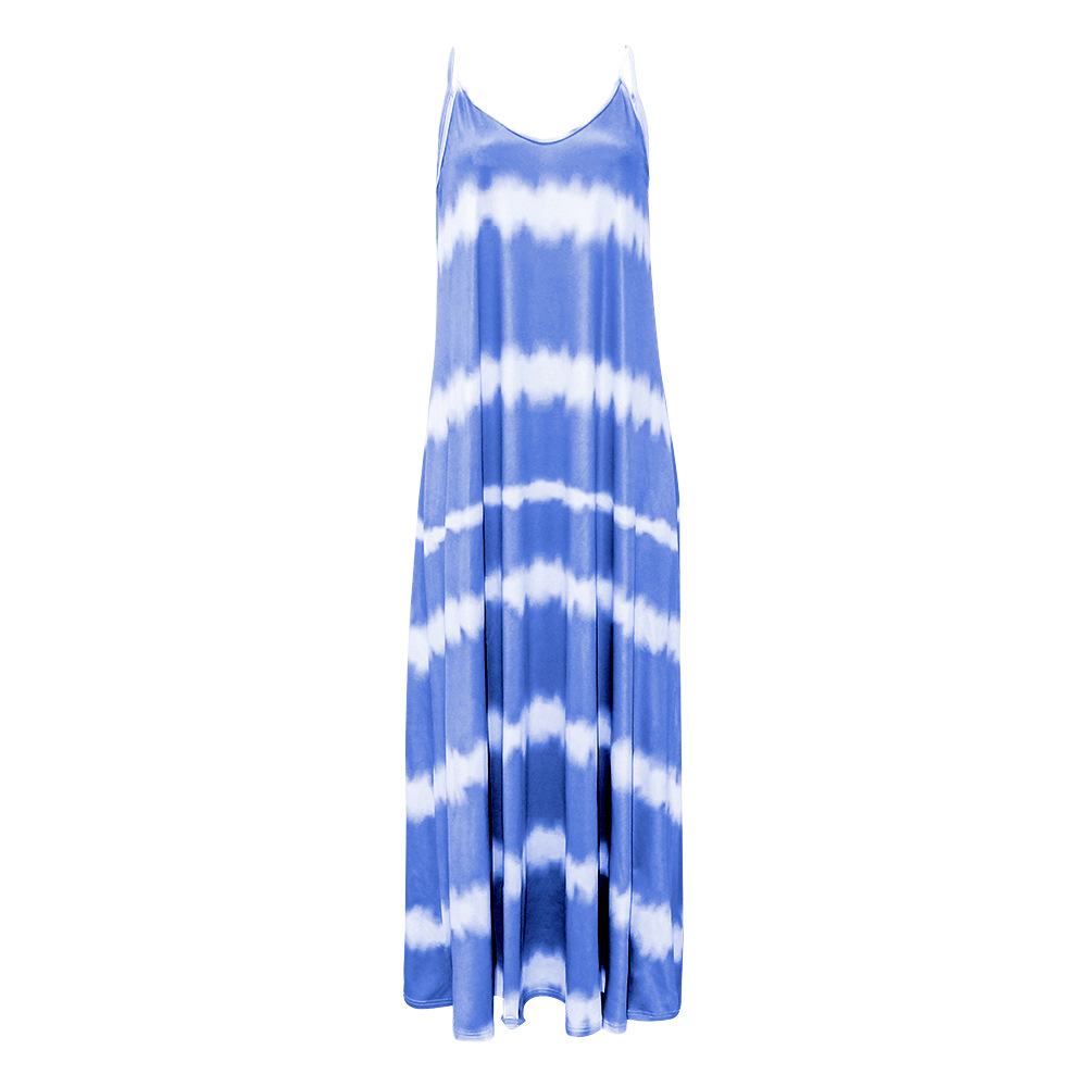 Summer Cami Dress Printed Striped Maxi Dress Loose Dress Women