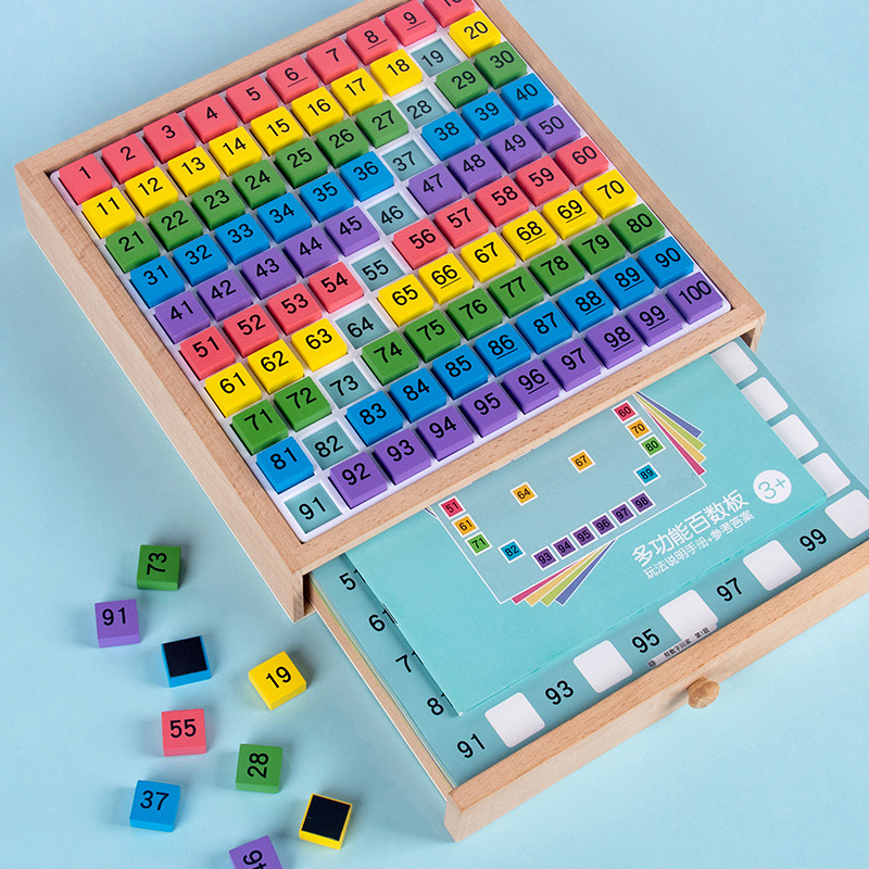 Tablero magnético de cientos Montessori pensamiento matemático ayudas didácticas Ilustración educación temprana juguetes educativos para niños 1 a 100 reconocer números