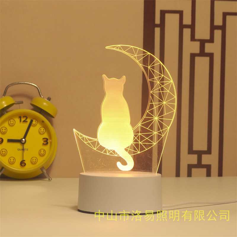 3D lámpara de noche acrílica atmósfera regalos de cabecera atmósfera lámpara de evento regalos al por mayor DIY lámpara de escritorio ideas de Navidad