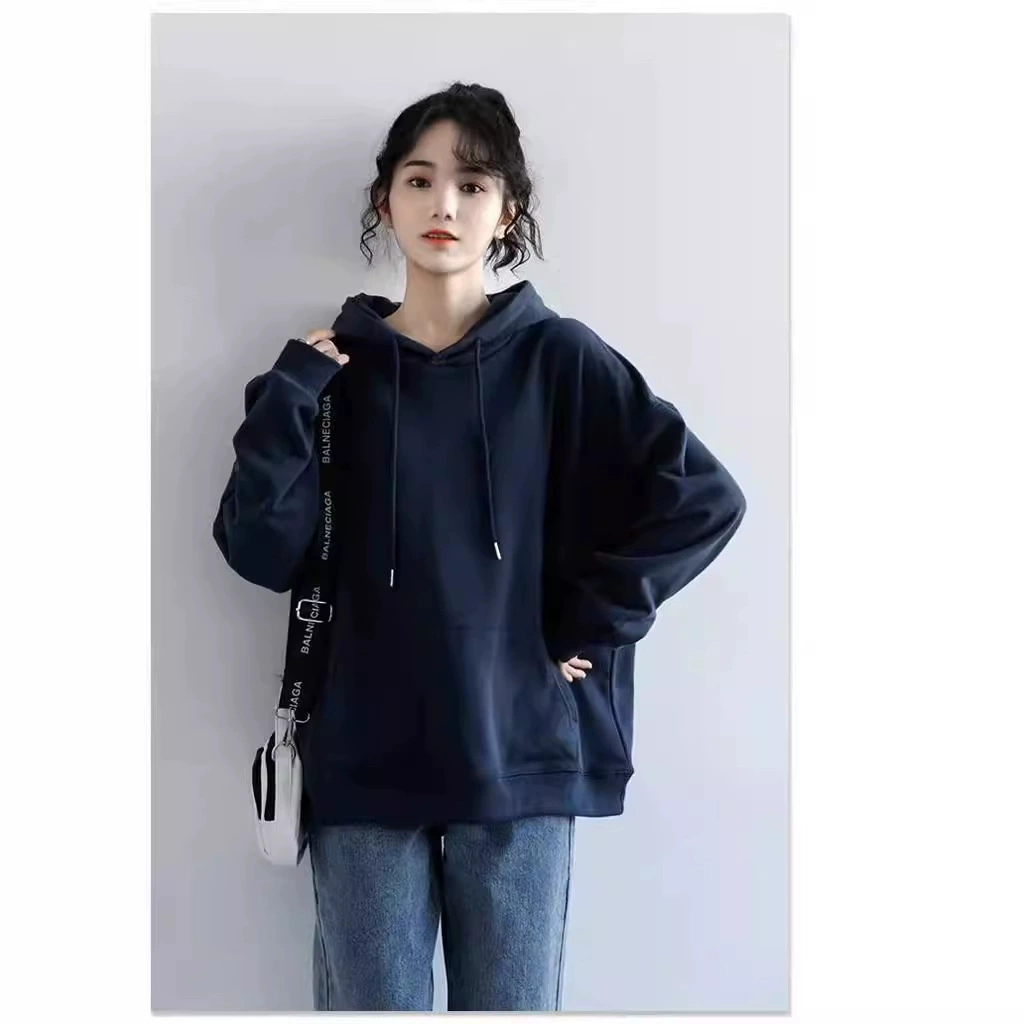 Женская толстовка 2024, новинка осени и зимы, с длинным рукавом, повседневная, приталенная, в корейском стиле, с флисом и утолщенным дизайном для эффекта стройности.
