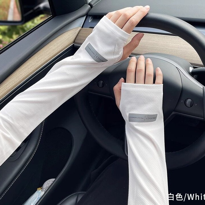 모방 나일론 자외선 차단제 아이스 소매 여성용 느슨한 아이스 실크 소매 사이클링 소매 자외선 차단제 남성 야외 여행 자외선 차단제