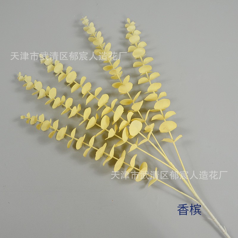 Eucalipto Artificial al por Mayor para Decoración de Bodas, Ramo de Eucalipto de 4 Ramas y 16 Cabezas, Flores Artificiales de Mano, Plantas Artificiales