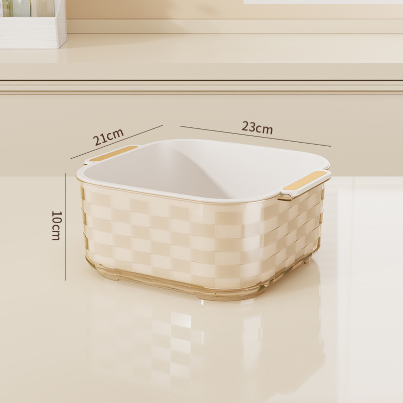 투명한 다크 브라운 사각형 스몰 사이즈