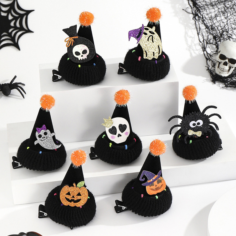 越境貿易で人気のハロウィン帽子ヘアピン、面白いパンプキンパーティー、カーニバル、幽霊の仮装小道具、ヘアアクセサリー、ヘアピン|undefined