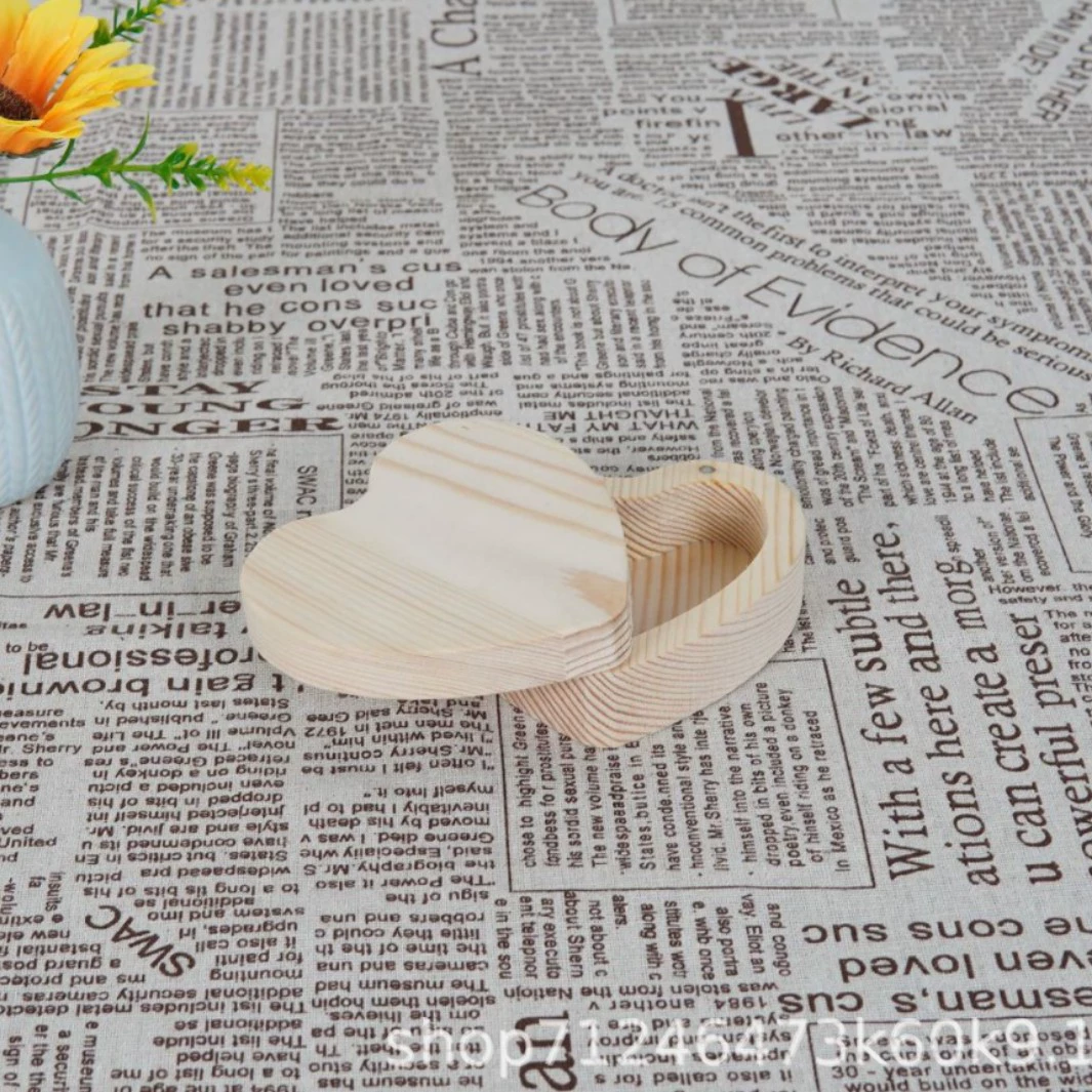 Небо и земля крышка в форме сердца деревянное кольцо палец магнитный всасывающий деревянный ювелирный упаковочный ящик праздничный подарок массивный деревянный упаковочный ящик