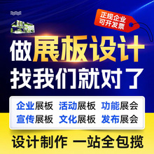 展会海报广告设计展馆展厅企业活动摊位背景墙展板3d效果图代画