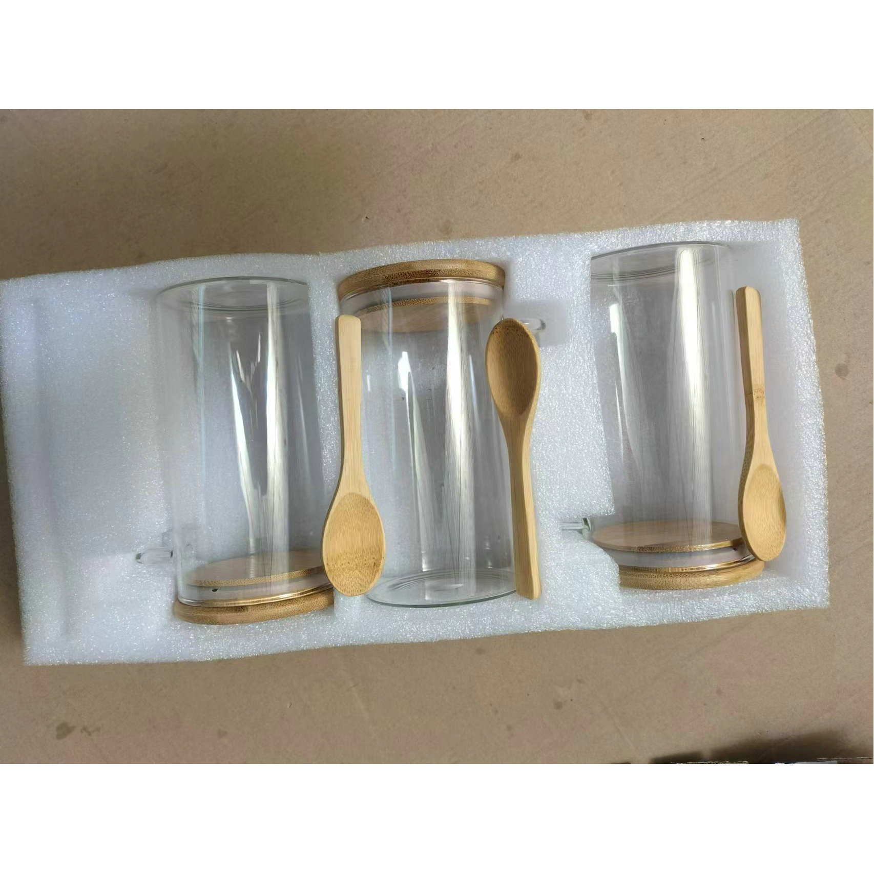 Frasco de vidrio borosilicato cuadrado, hermético para alimentos