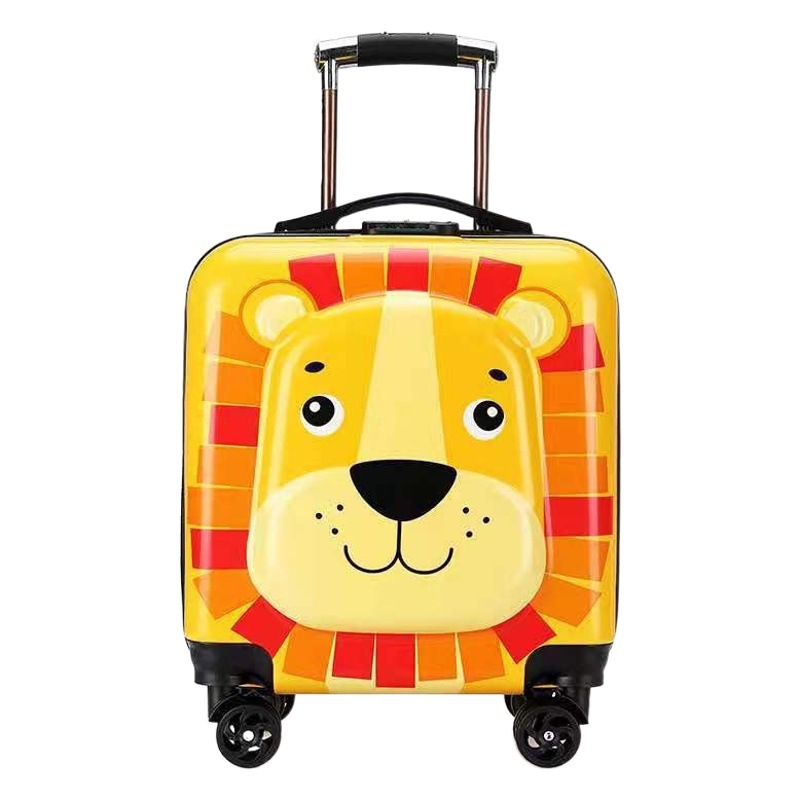 Equipaje de estilo británico de 18 pulgadas de gran capacidad de la rueda universal de los niños trolley caso impreso Logotipo de embarque caso al por mayor