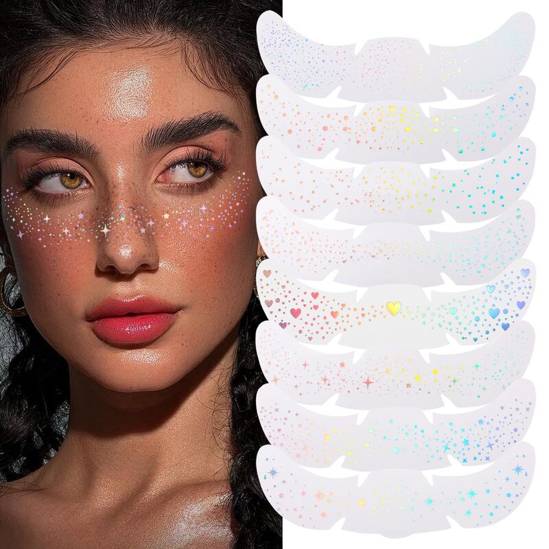 Flash Face Gold Foil Tattoo Stickers Freckle Tattoo Face Stickers Butterfly Makeup Face Stickers Rose Red Temporary Face Stickers Amazon