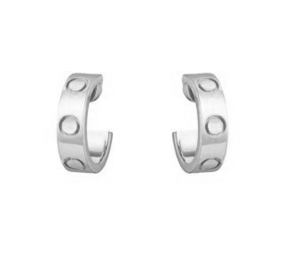 Card earrings silver without diamonds