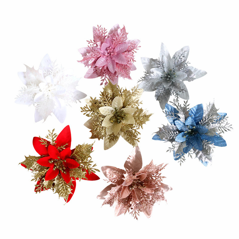 Decorazioni natalizie cipolla artificiale panno floccaggio panno polvere da spolverare fiore di Natale decorazione albero di Natale accessori ghirlanda di Natale_voghion.com