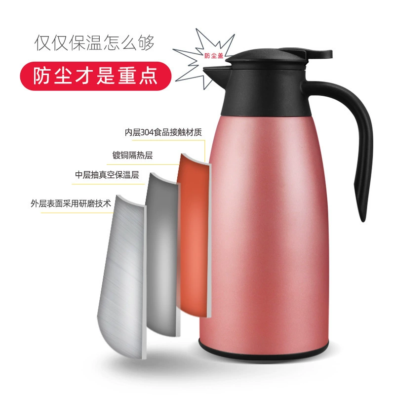 Vacuum thermos stainless steel, coffee pot, thermocover, stainless steel AISI 304