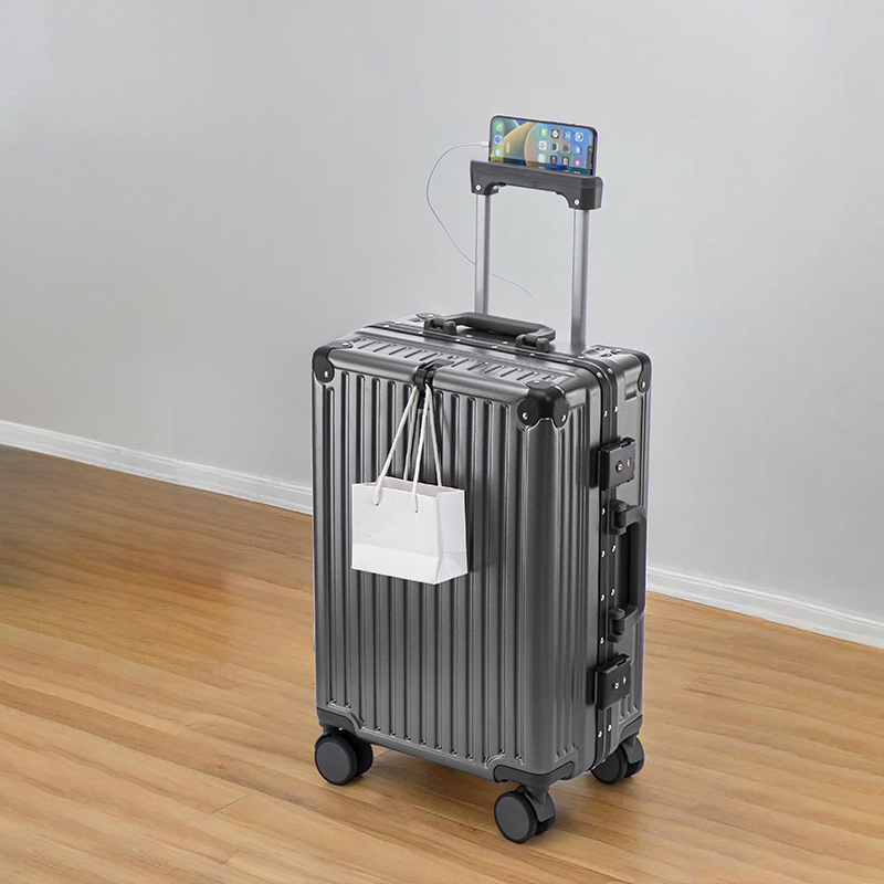 Maleta con marco de aluminio, maleta trolley para mujer, rueda universal multifuncional, estuche para estudiantes de 20 pulgadas, nueva maleta para hombre de 24 pulgadas