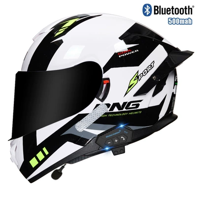 Motosiklet kaskı (dəbilqə) — lens big tail bluetooth - jungle-white-tea-mirrorbluetooth-m