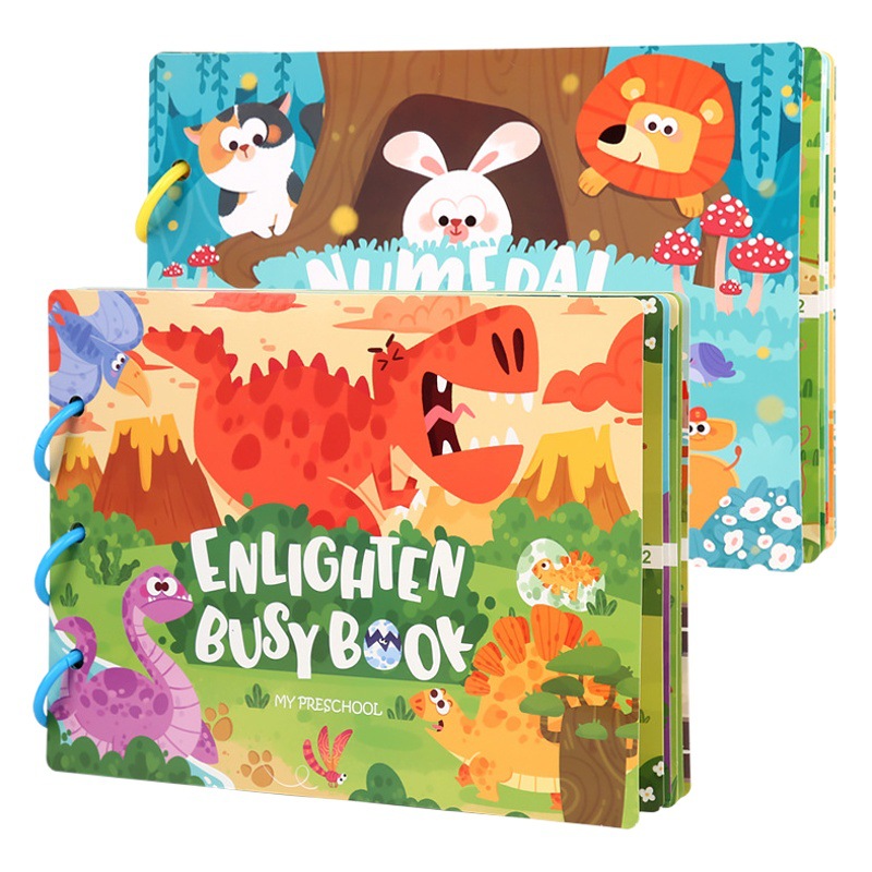 Libro de pasta silenciosa para iluminación de niños, rompecabezas cognitivo de letras de granja, juguete de libro de educación temprana en forma de lágrima repetida mágica DIY