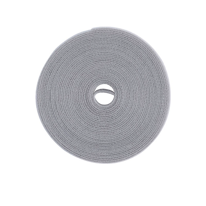 Velcro Cable Tie Roll, 5 m, Hook-and-Loop Reusable Cable Organizer, White/Grey/Black