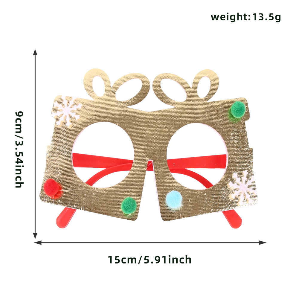Navidad transfronteriza gafas de decoración para adultos niños regalos de Navidad tela estampada árbol de Navidad caja de regalos marco de gafas de fiesta