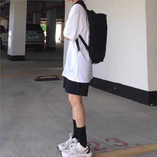 Black five-inch casual sports shorts for female students, new style in summer, loose high waist Korean version, slimming and versatile wide-leg pants 