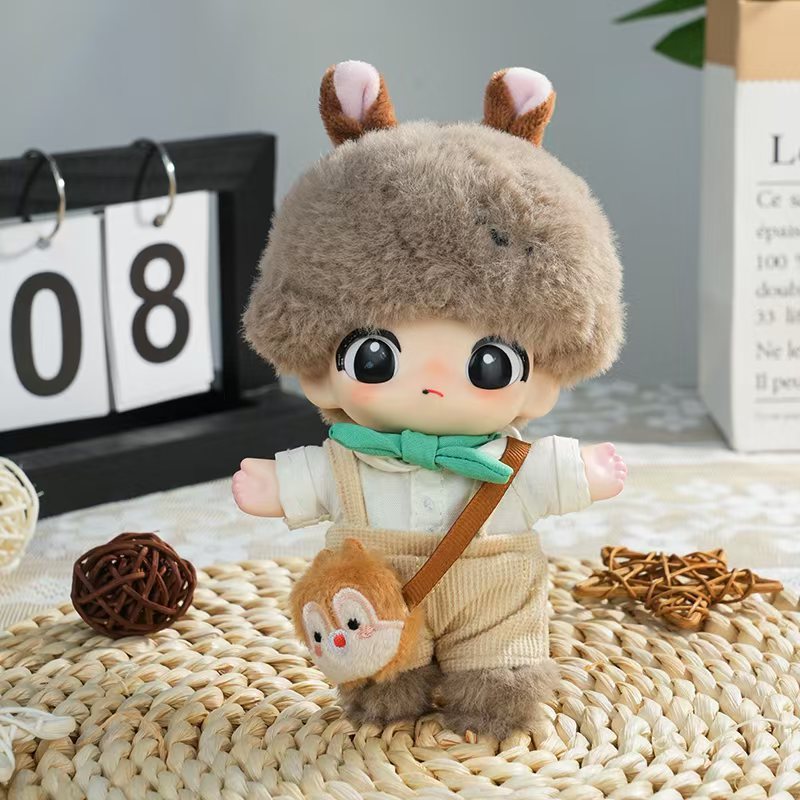 新款跨境迪莫系列联名可爱搪胶毛绒钥匙扣DIMOO搪胶衣服布鲁托|undefined
