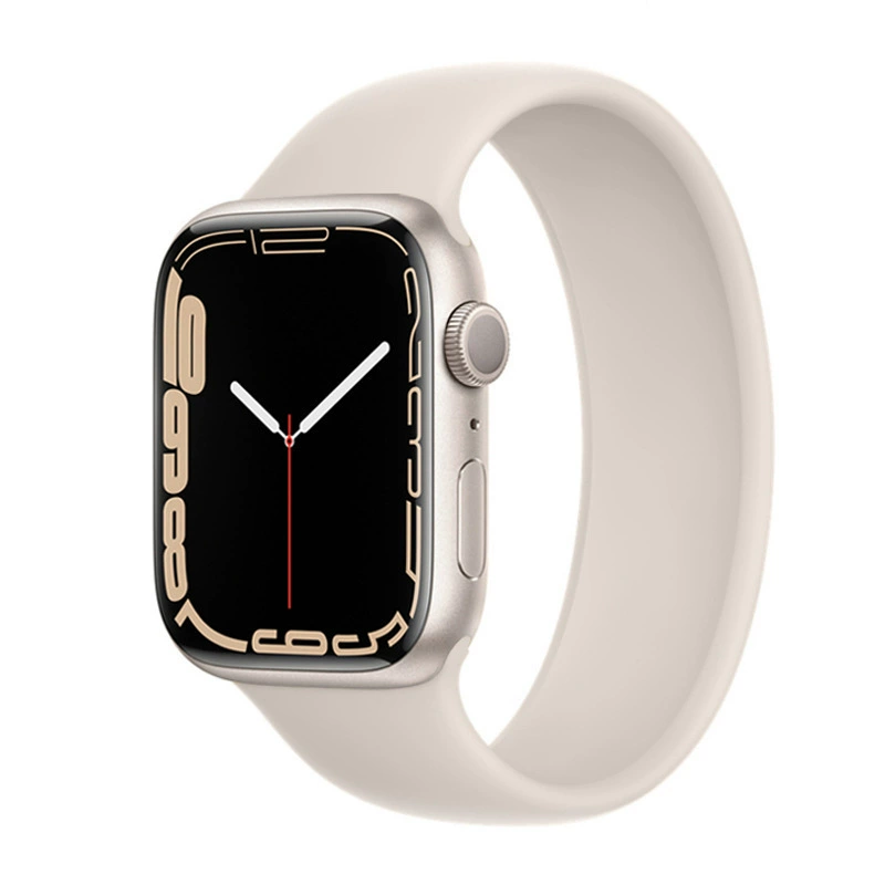 Заводской ремешок, подходит для Apple iWatch S10, однотонный браслет из силикона с цельным кольцом, ремешок для Apple Watch 9/8